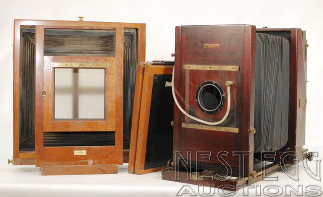 Two View Cameras: G. Gennert 11 x 14, no lens, Folmer Graflex 11 x 14 w/ Shutter and Case, no lens, both fair