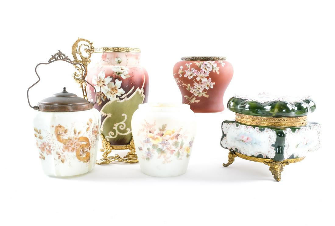 Five Meriden Opal Glass Items (1 of 10)