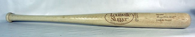 Gigantic 5' 6" Louisville Slugger Babe Ruth Bat: 5' 6" long, this great display or dealer trade sign bat is sure to be an attention grabber! marked Genuine George "Babe" Ruth. In Excellent condition. Made of hollow wood with a nice smooth and even f