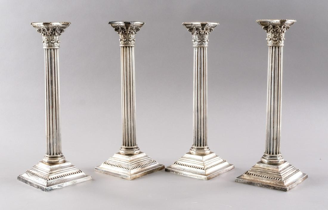 4 Gorham Sterling Candlesticks - Columns (1 of 5)