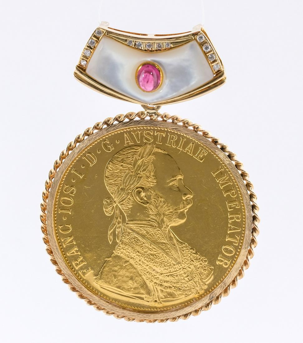 1915 Austrian 4 Ducat Gold Pendant (1 of 4)