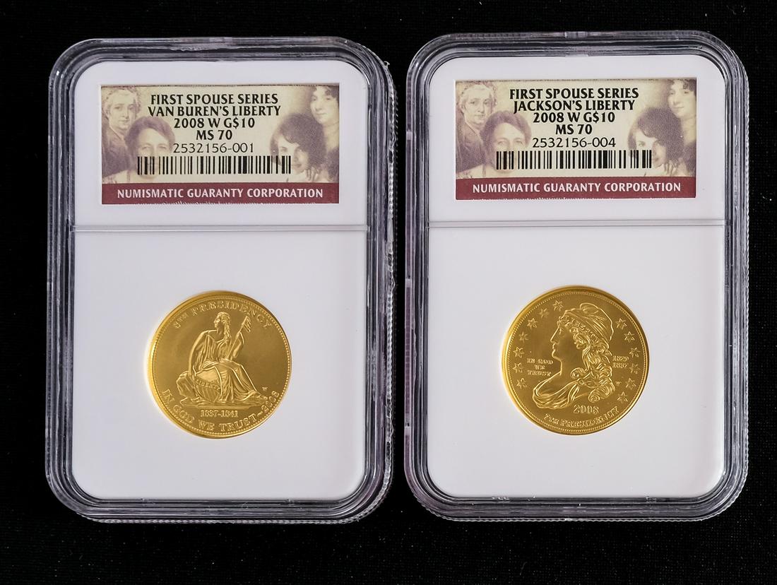2 First Spouses Gold Coins - Jackson & Van Buren (1 of 4)