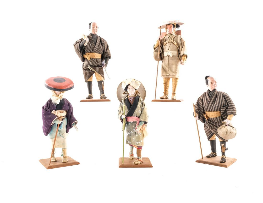 5 Vintage Japanese Traditional Dolls (1 of 7)