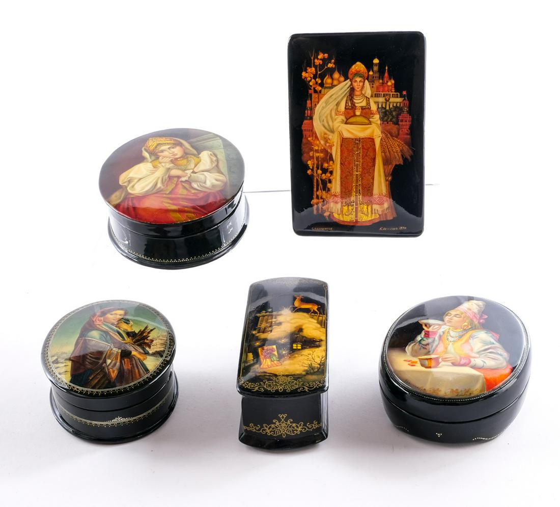 5 Portrait Lacquer Boxes - Russia (1 of 5)