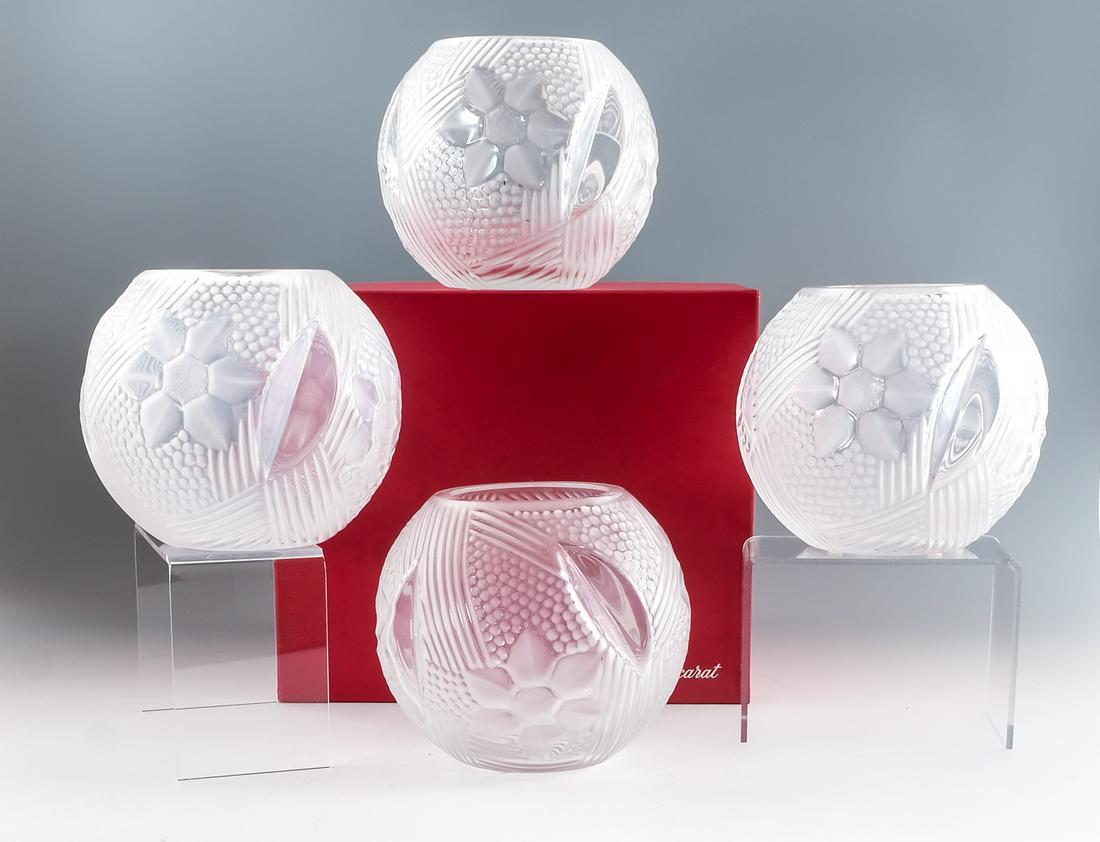 Four Baccarat Crystal Floral Vases (1 of 3)