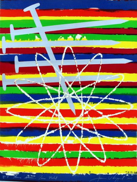 James Rosenquist: "Time Stream Prix Nobel": Color Lithograph, 21/25 Artist Proof, Pencil Signed, 1975, overall measurement: 22.5" x 30", excellent condition