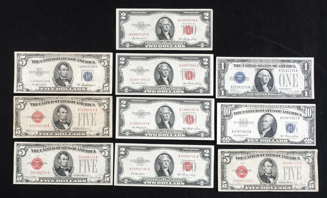 10 Vintage U.S. Paper Money Notes (1 of 5)