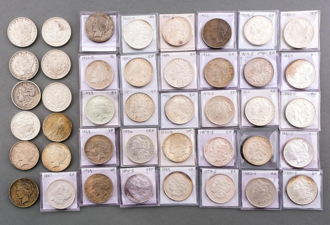 42 Morgan & Peace Silver Dollars (1 of 4)