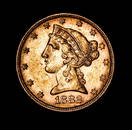 1882 $5 Liberty Head Half Eagle Gold Coin