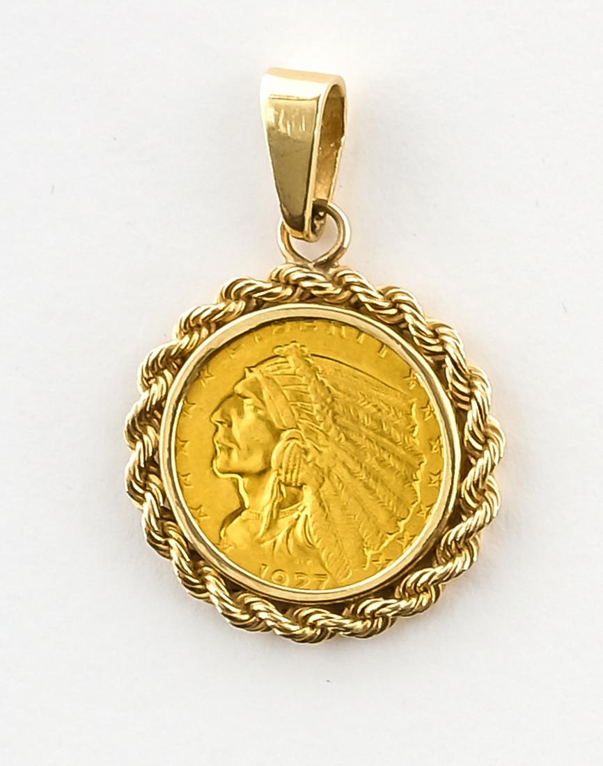 1927 Indian Head Quarter Eagle Pendant (1 of 3)