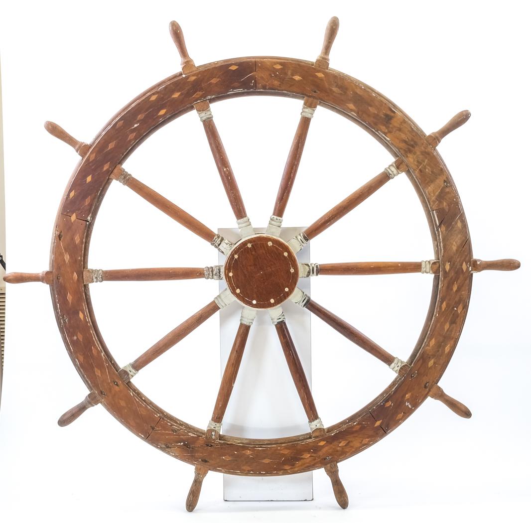 Large Antique Ship's Wheel (1 of 5)