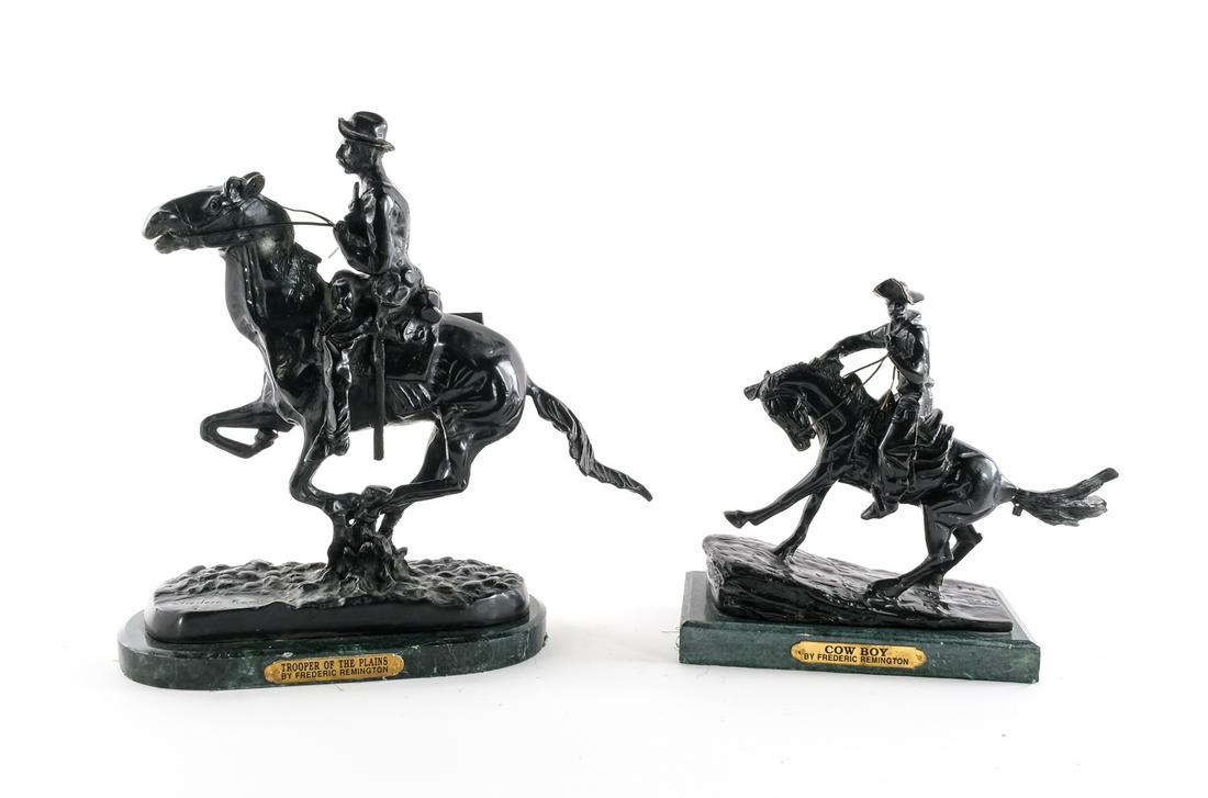 2 Frederic Remington Bronze Statues - Cowboys (1 of 9)