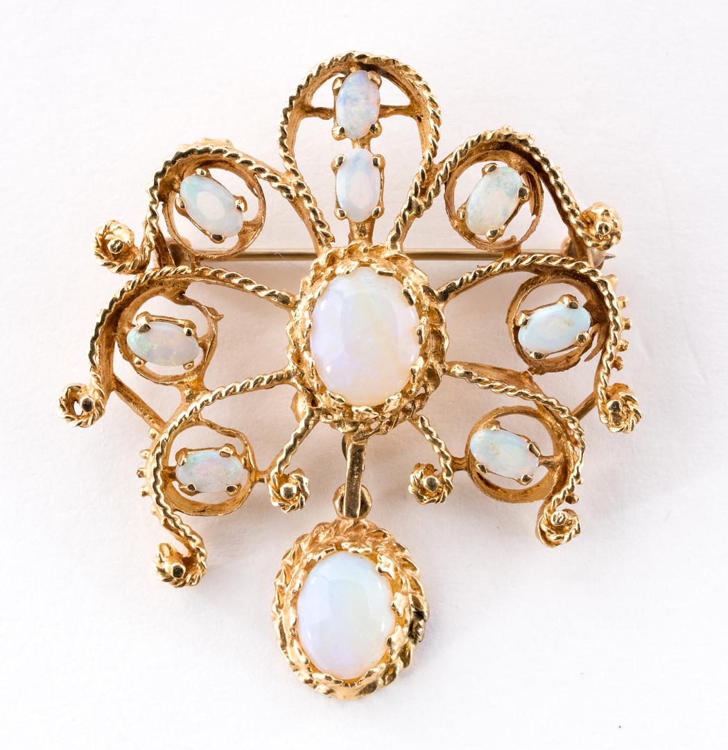 14K Yellow Gold & Opal Pin (1 of 4)