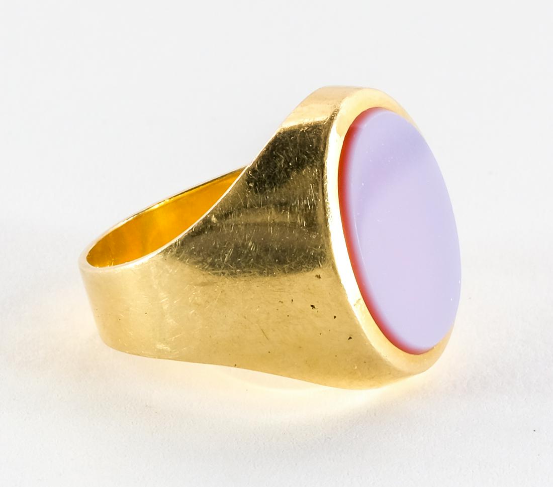 18K Yellow Gold Signet Ring (1 of 3)