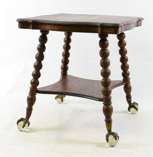68 Oak Gl Ball And Claw Foot Table