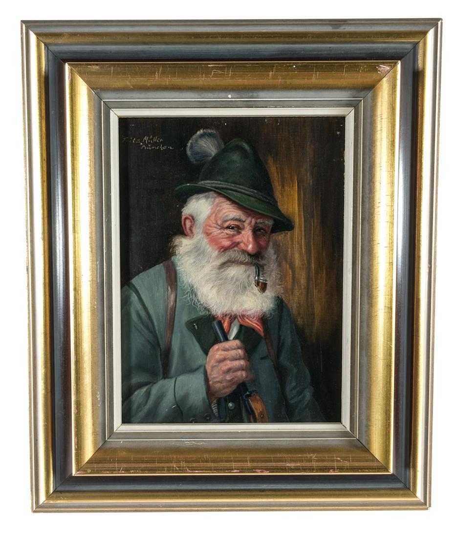 Fritz Muller, Portrait of Man with Pipe (1 of 4)