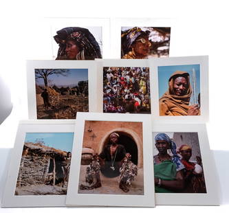 20th Century African Photo Archive: Here is an extensive archive of vivid color photographs taken by a world traveler of 45+ years who has circumnavigated the globe via sailboat. Included are 46 matted prints. Most measure approximately