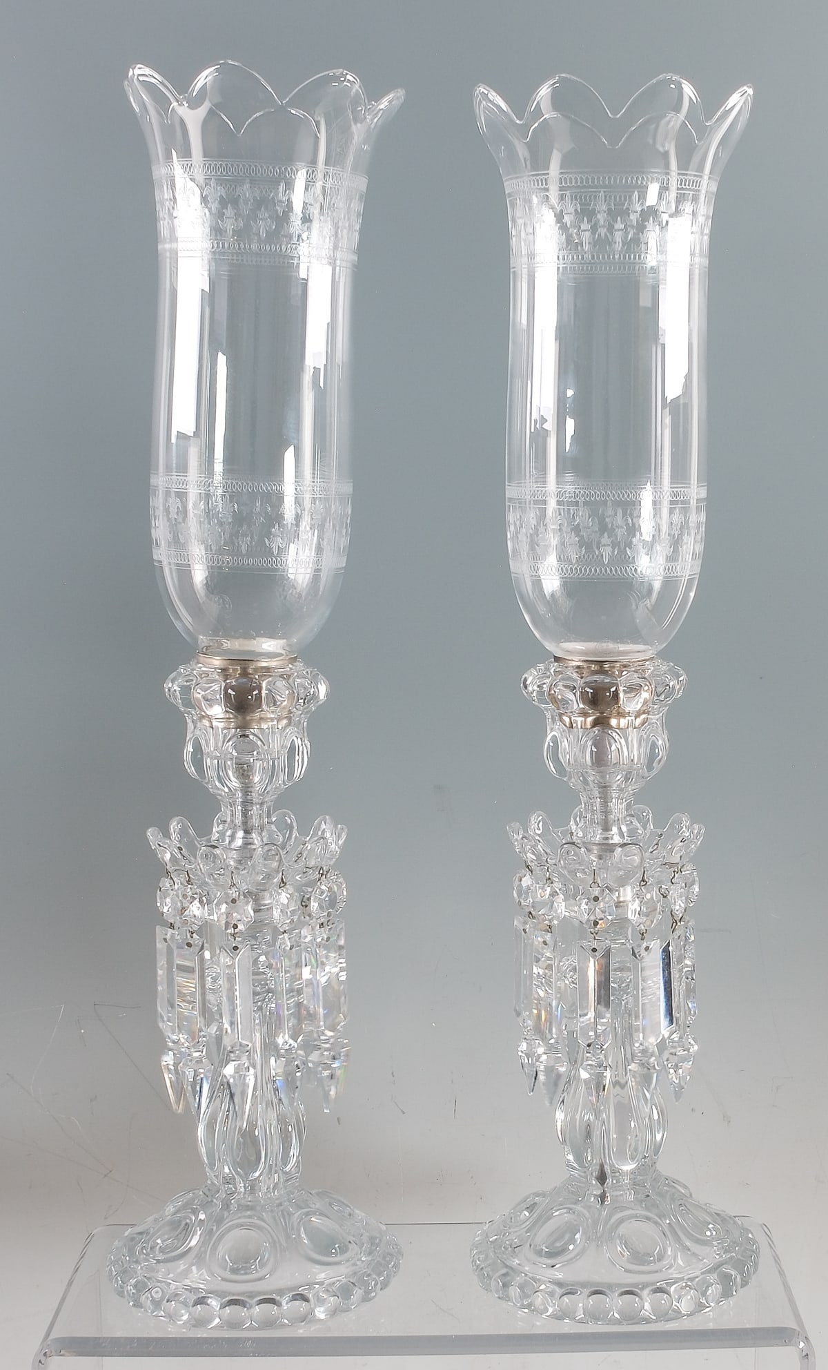 Pair of Baccarat Crystal Hurricanes (1 of 5)