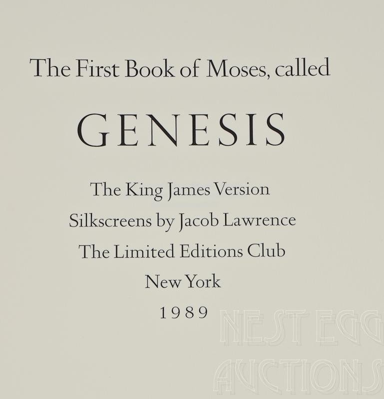 The Limited Editions Club The Book Of Genesis: The Limited Editions Club The Book of Genesis, The First Book Of Moses. King James Version. 1989 Edition, excellent, with protective case, and tissue where expected. Signed and illus
