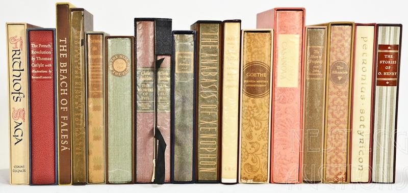 The Limited Editions Club Group Of 17 Volumes: 17 Volume group of The Limited Club. Titles include: The Alhambra, by Washington Irving. Signed and illustrated by Lima de Freitas. 1969 Edition, excellent, with protective cover, and glas