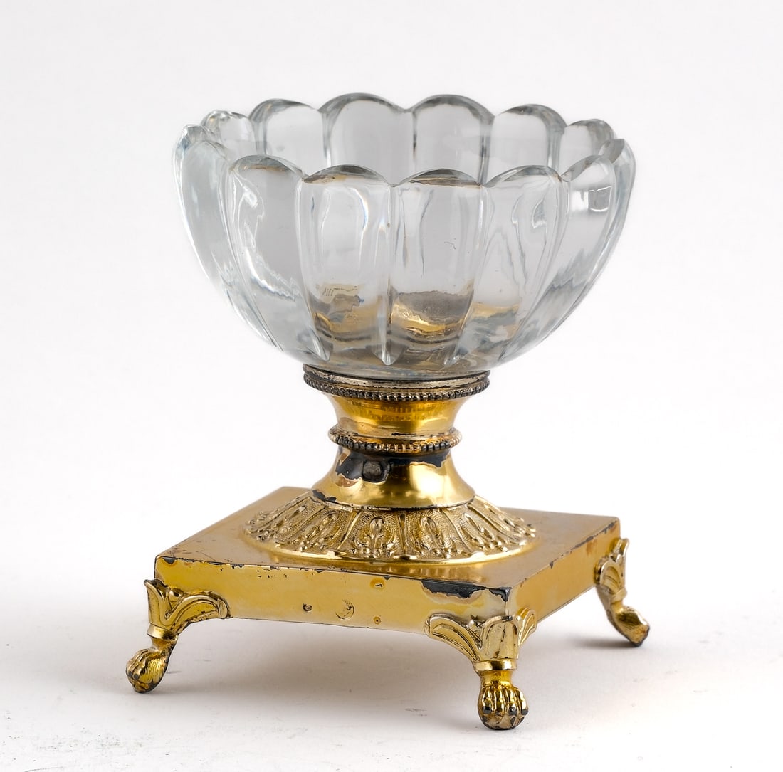 French Vermeil Silver and Rock Crystal Salt (1 of 4)