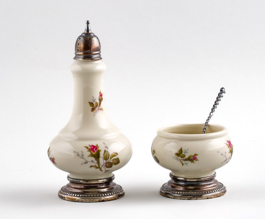 Rosenthal Shaker and Salt Cellar with Sterling (1 of 3)