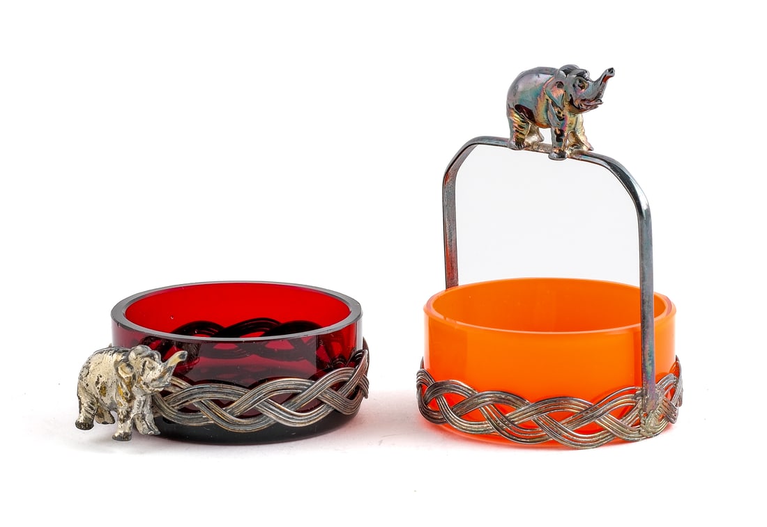 2 Art Deco Elephant Open Salts (1 of 4)