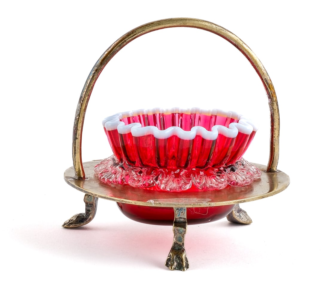 Victorian Cranberry Glass Open Salt (1 of 5)