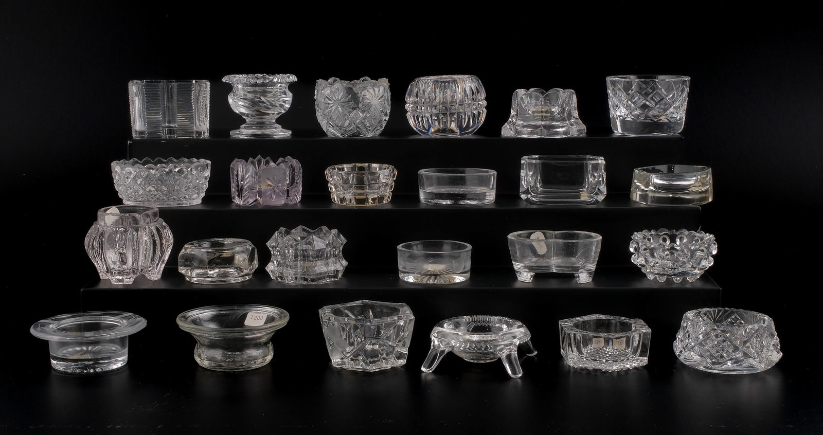 24 Small Clear Glass Open Salts (1 of 5)