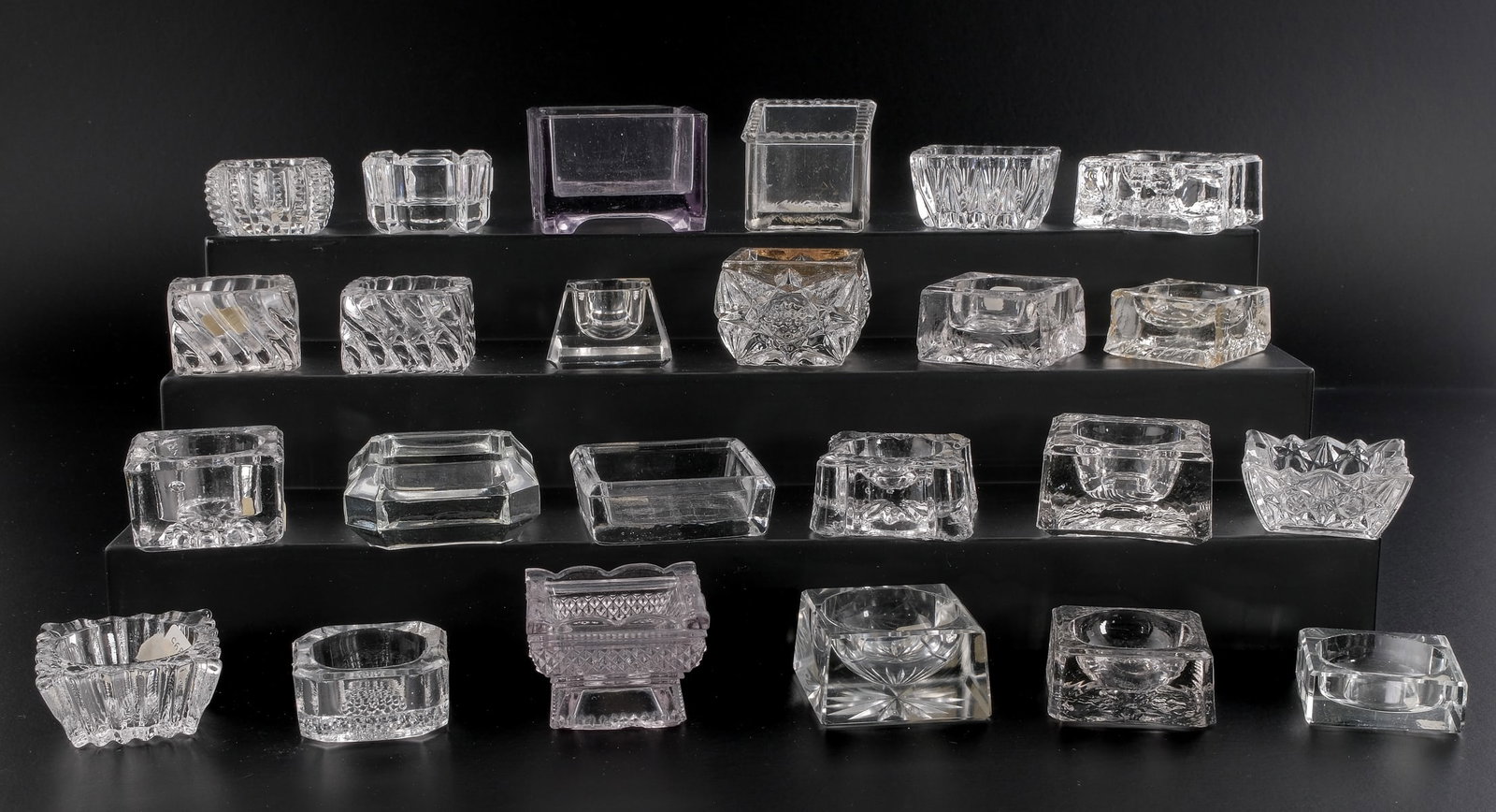 24 Square Form Clear Glass Open Salts (1 of 4)