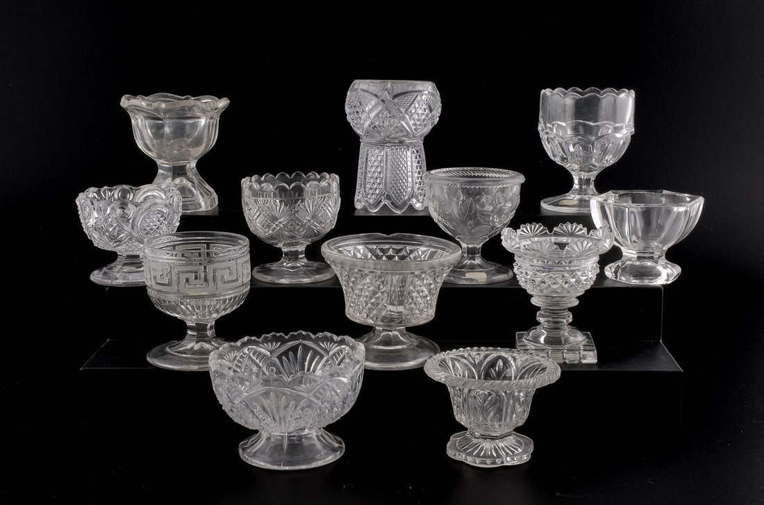 A Collection of Small Pedestal Form Open Salts (1 of 5)