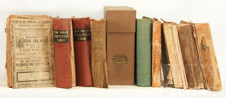 19th Century New Haven CT Town Directories: Group of 19th Century New Haven Connecticut Directories. Poor condition.