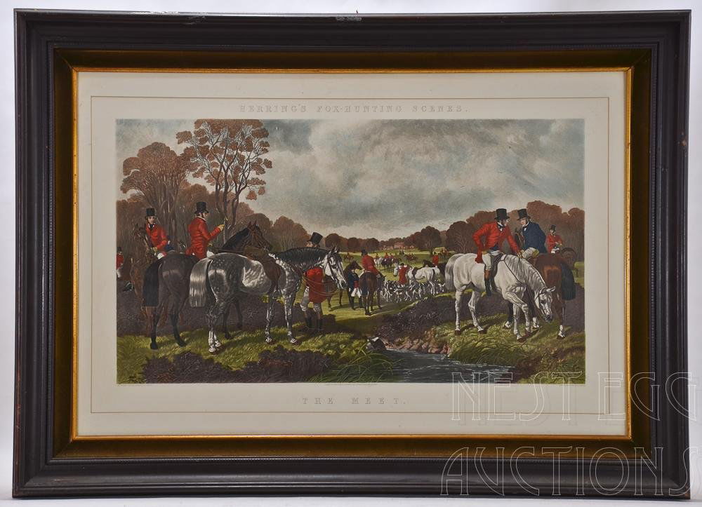After J.F. Herring "The Meet" Fox Hunting Scene