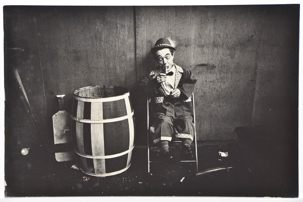 Jim Marshall Photograph Circus Clown Smoking cigarette