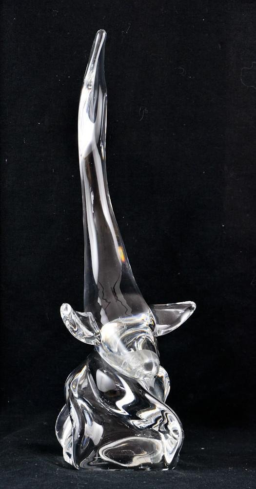 French crystal whale: Daum, Nancy France 13.5": Excellent condition, signed on bottom. 20th Century.