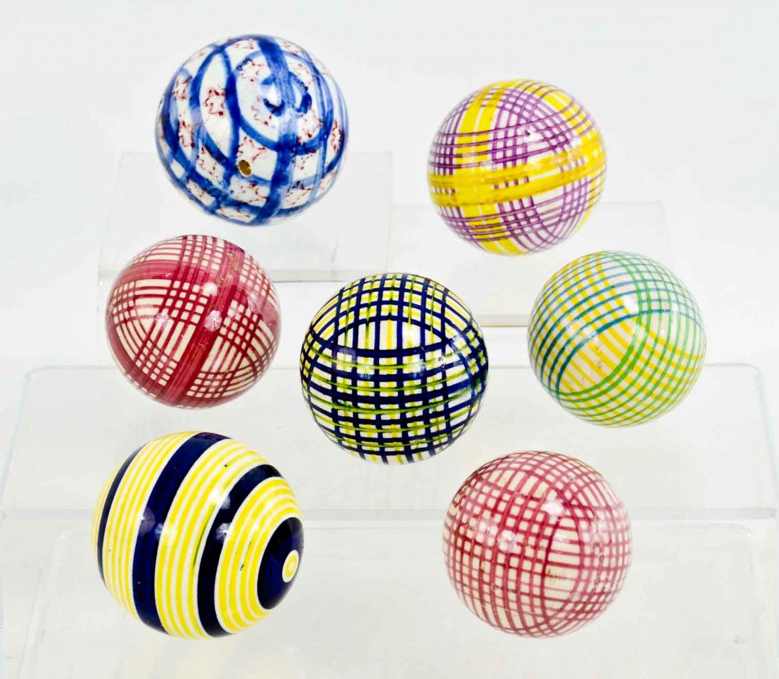 Seven Victorian Carpet balls (1 of 3)