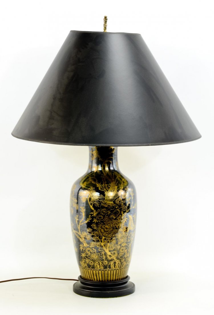 Chinese Mirror Black Porcelain Vase (1 of 4)