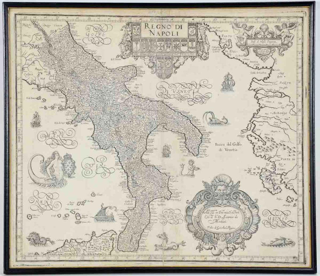 Early Map of Napoli Italy (1 of 5)
