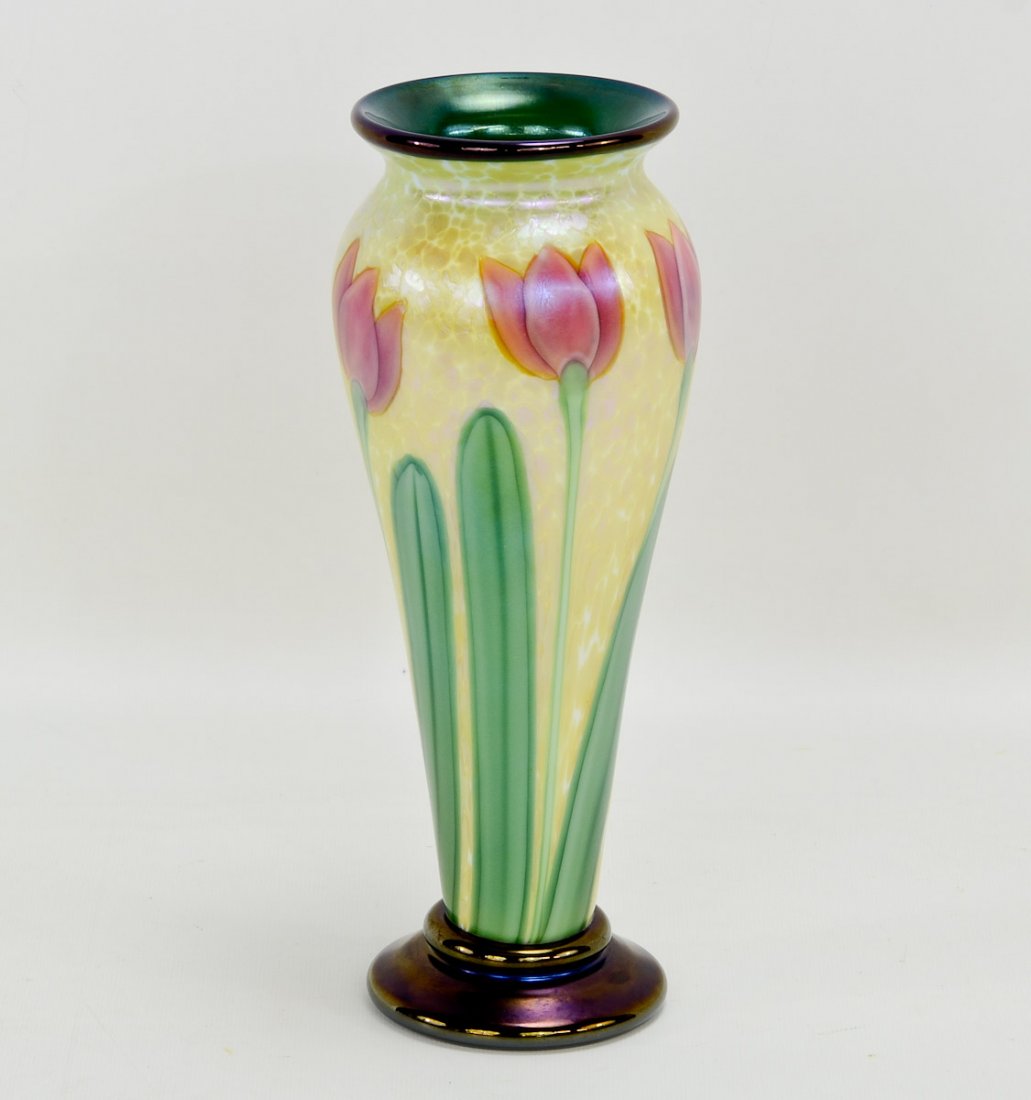 Orient and Flume Art Glass Tulip Vase (1 of 5)