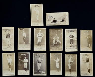 Old Judge Cigarettes Baseball Cards N172: Group of 14 Estate-fresh Original Old Judge Cigarette baseball cards produced by Goodwin & Co. New York 1887-1890. This was the first major set of Baseball cards produced in the United States. All car