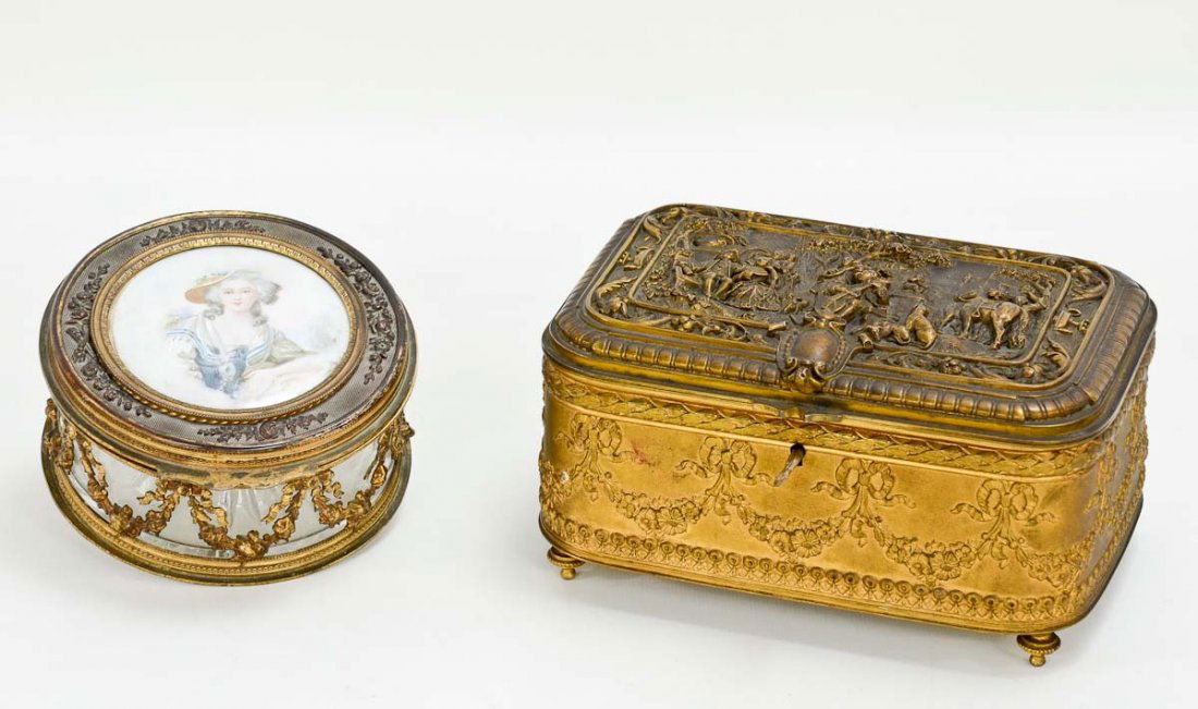 Two French Gilt Bronze boxes (1 of 6)