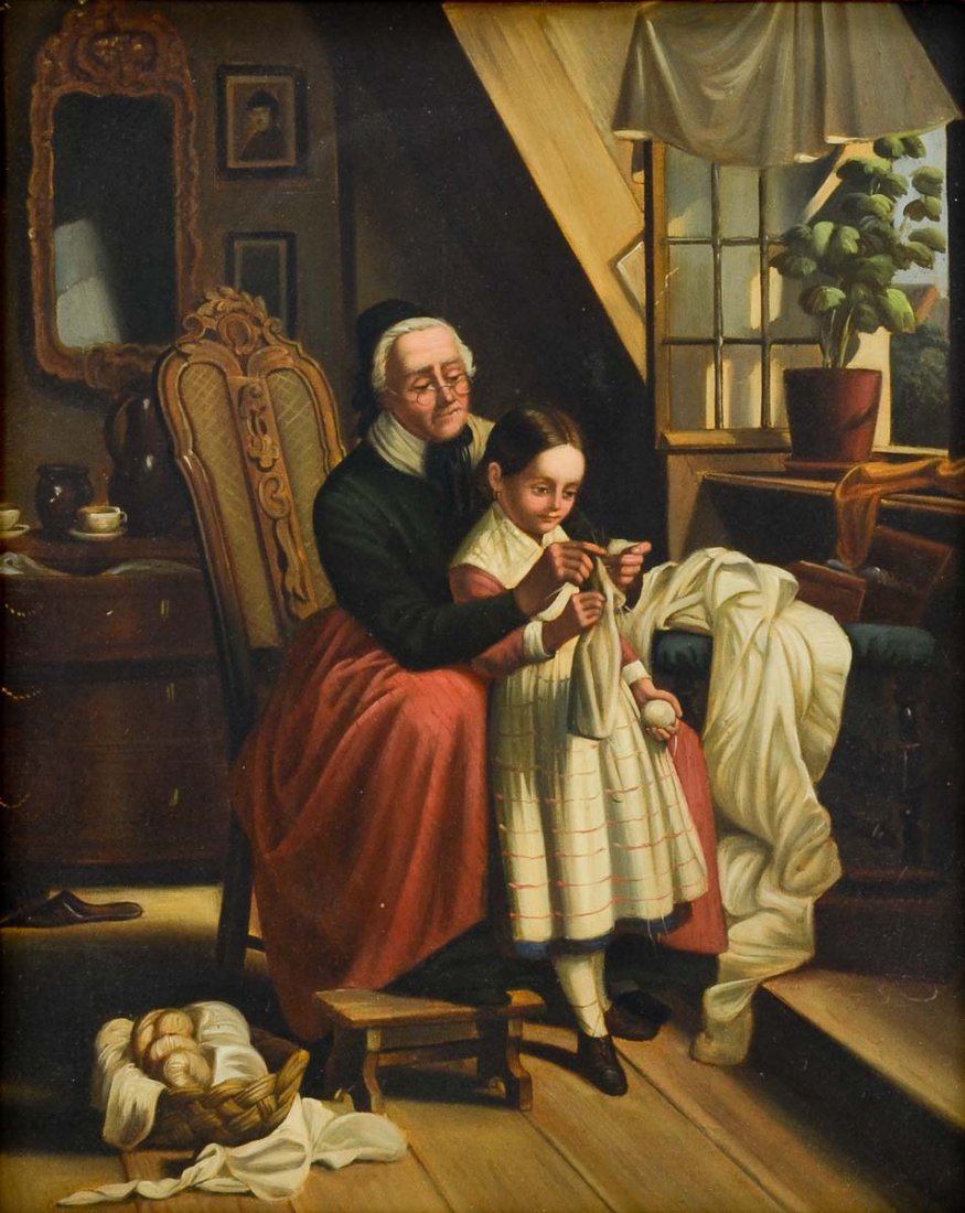 Old master style painting on tin (1 of 3)