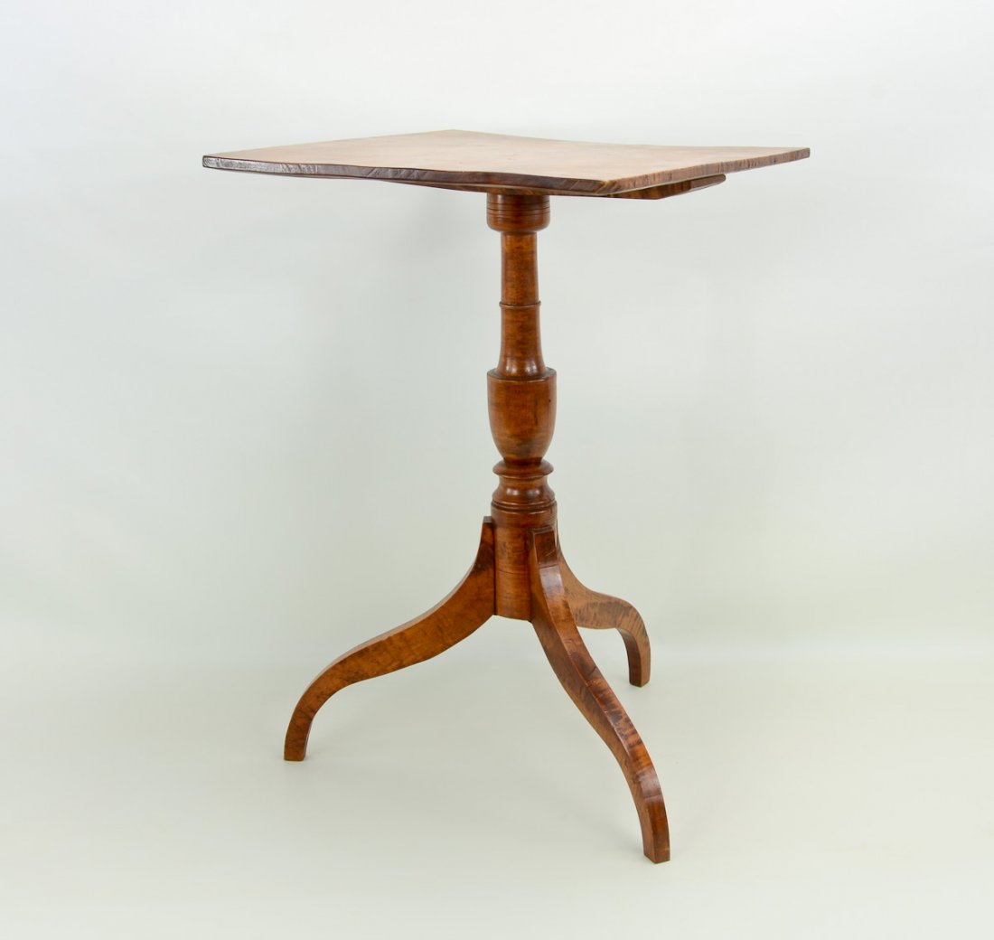 American Antique Tiger Maple Candlestand (1 of 2)