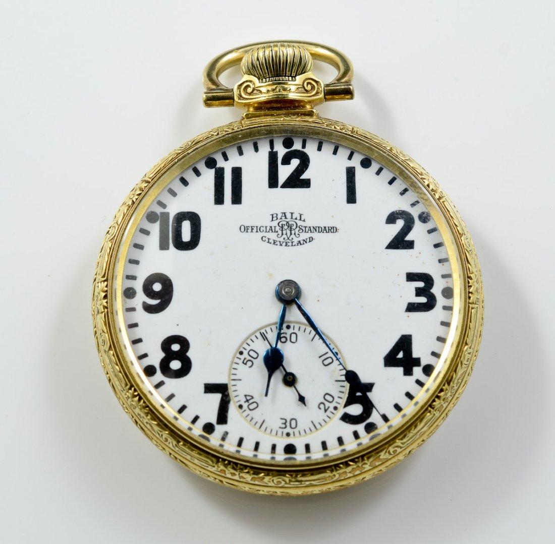 14K gold Ball Standard Open Face Pocket Watch (1 of 5)