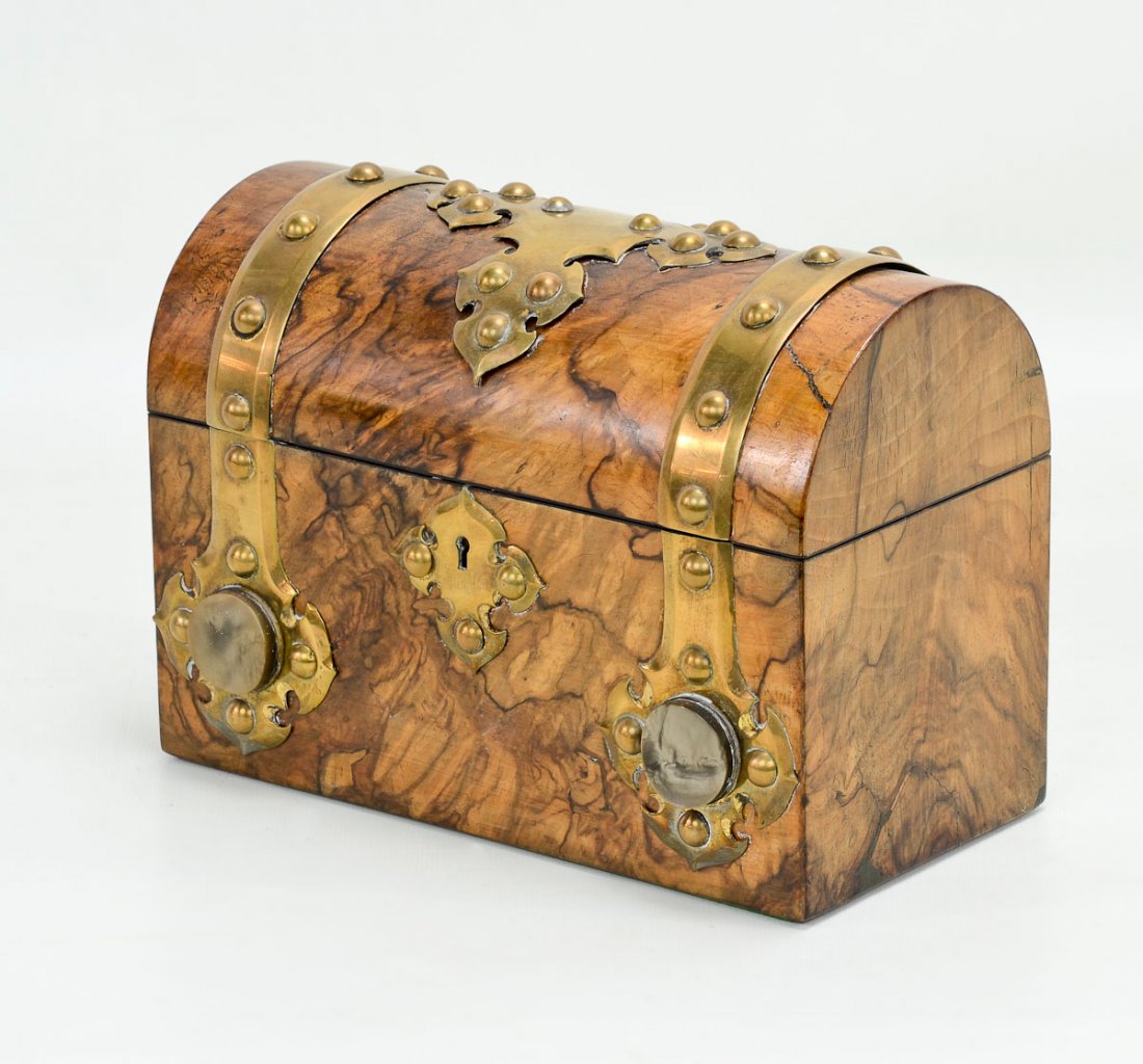 English Burlwood Victorian Letter Box (1 of 3)