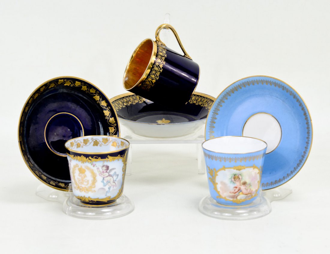 Three Sevres French Porcelain Teacups (1 of 10)