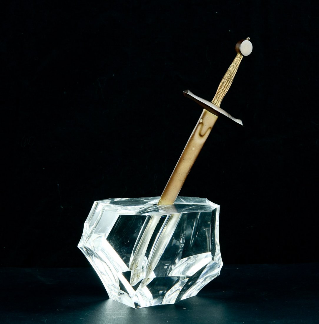 Steuben Sword and Stone Sculpture (1 of 5)