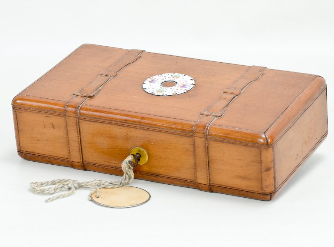 Hand Carved English Card box (1 of 3)