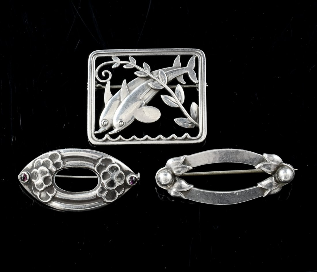 Three Georg Jensen Silver Pins (1 of 3)