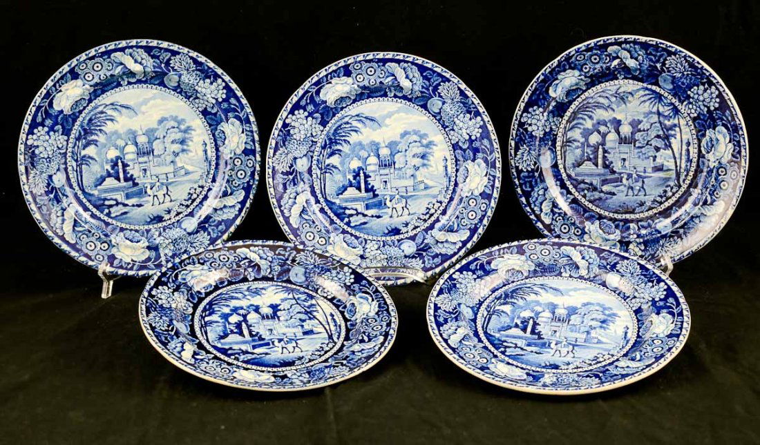 group of five Staffordshire Plates (1 of 4)